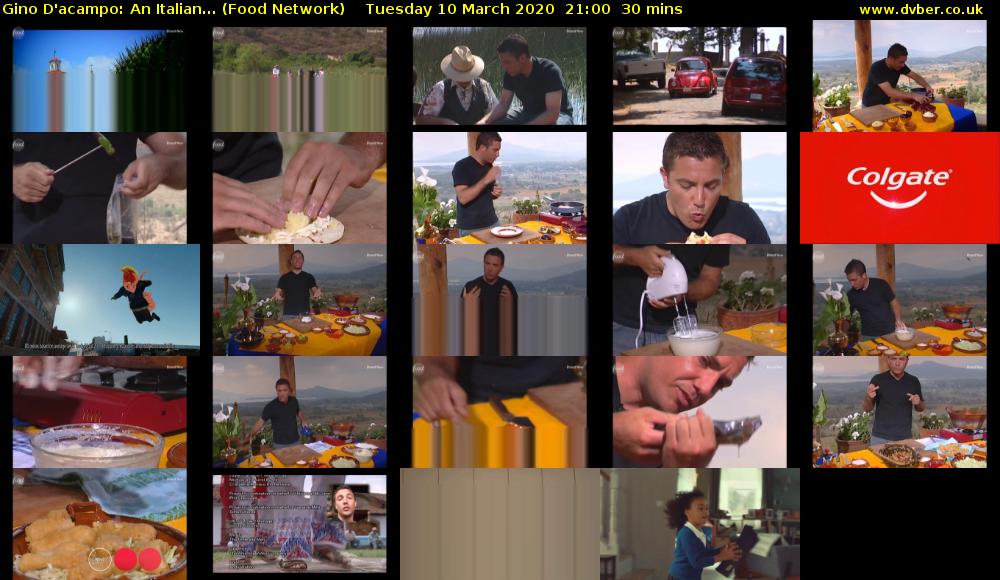 Gino D'acampo: An Italian... (Food Network) Tuesday 10 March 2020 21:00 - 21:30