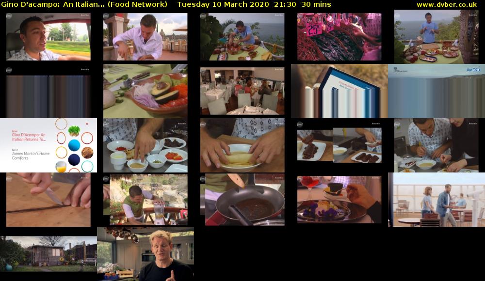 Gino D'acampo: An Italian... (Food Network) Tuesday 10 March 2020 21:30 - 22:00