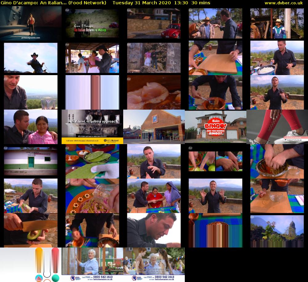 Gino D'acampo: An Italian... (Food Network) Tuesday 31 March 2020 13:30 - 14:00