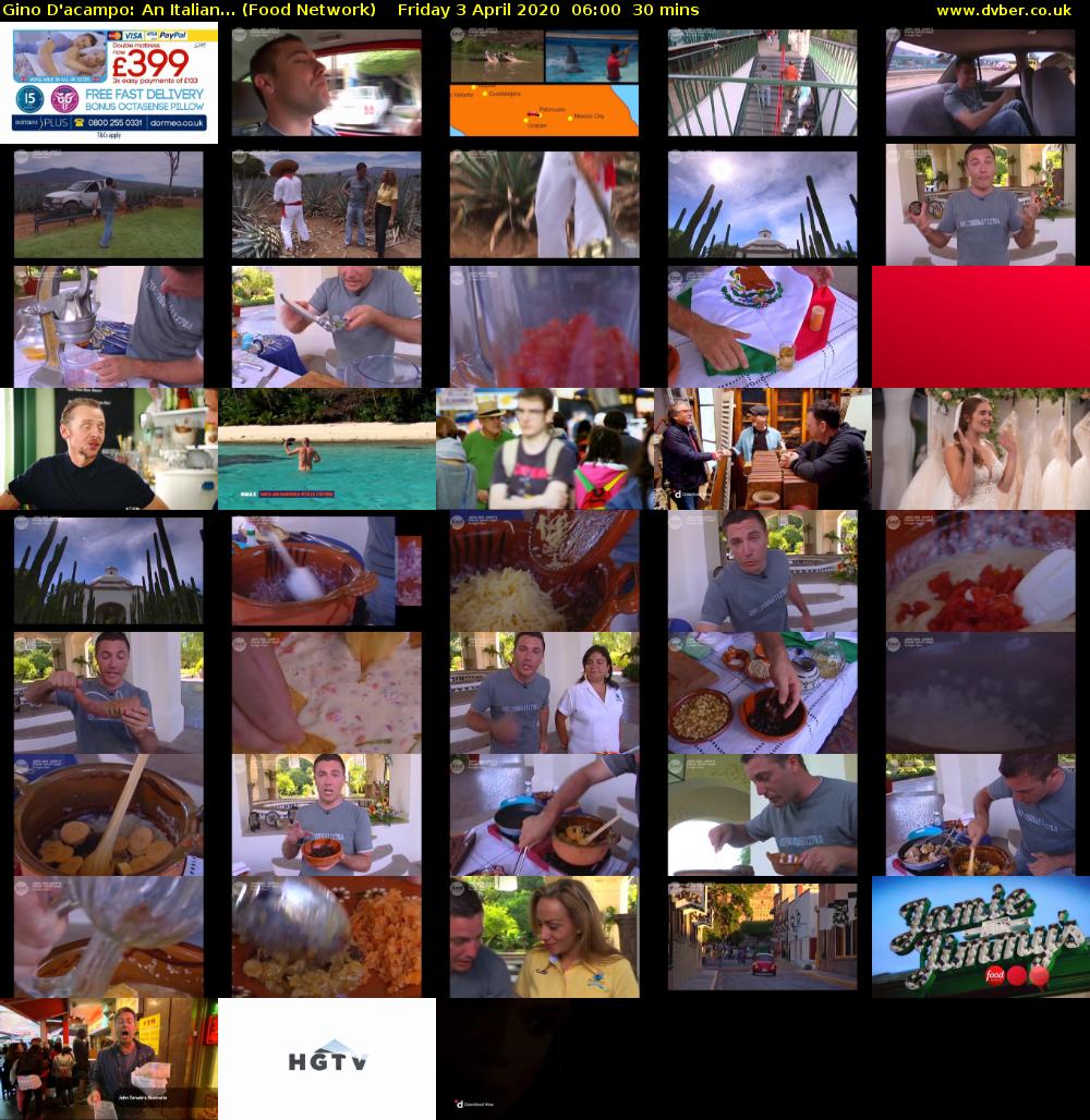 Gino D'acampo: An Italian... (Food Network) Friday 3 April 2020 06:00 - 06:30