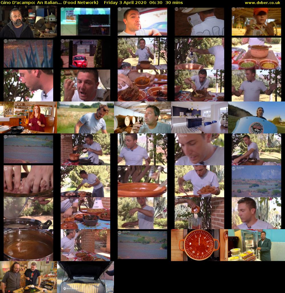 Gino D'acampo: An Italian... (Food Network) Friday 3 April 2020 06:30 - 07:00