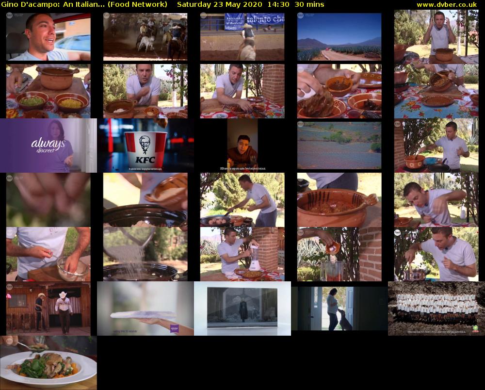 Gino D'acampo: An Italian... (Food Network) Saturday 23 May 2020 14:30 - 15:00