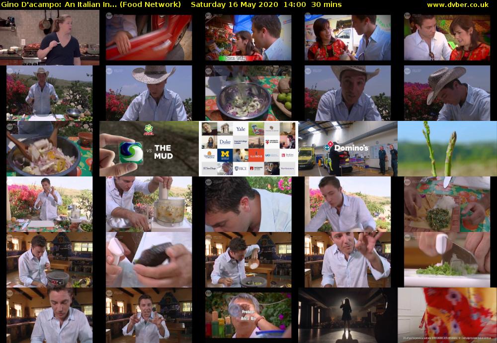 Gino D'acampo: An Italian In... (Food Network) Saturday 16 May 2020 14:00 - 14:30