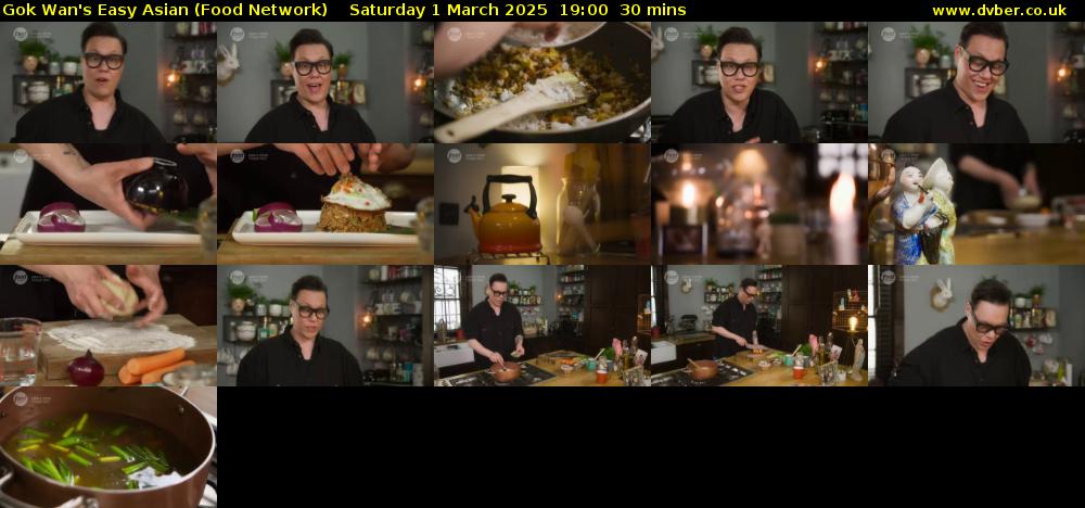 Gok Wan's Easy Asian (Food Network) Saturday 1 March 2025 19:00 - 19:30
