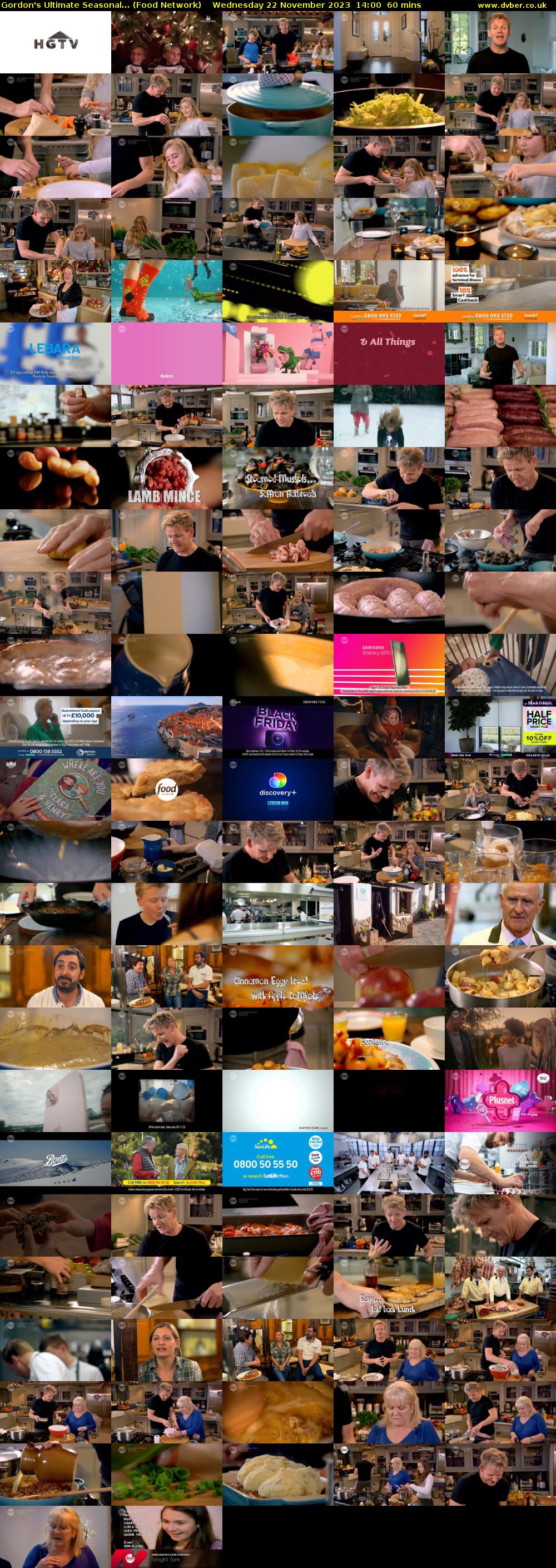 Gordon's Ultimate Seasonal... (Food Network) Wednesday 22 November 2023 14:00 - 15:00