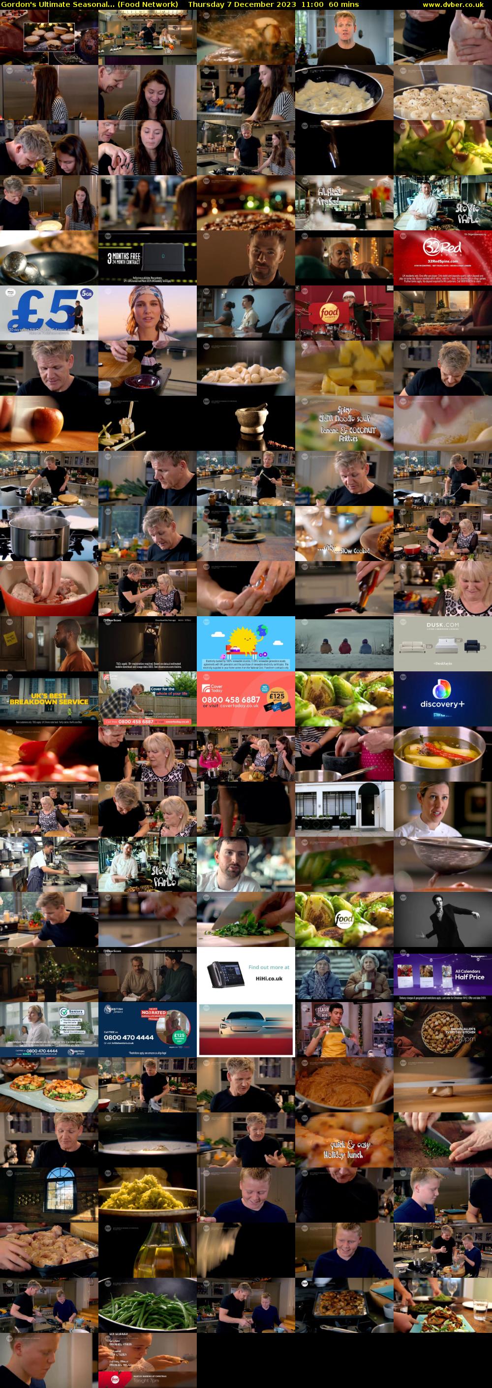 Gordon's Ultimate Seasonal... (Food Network) Thursday 7 December 2023 11:00 - 12:00