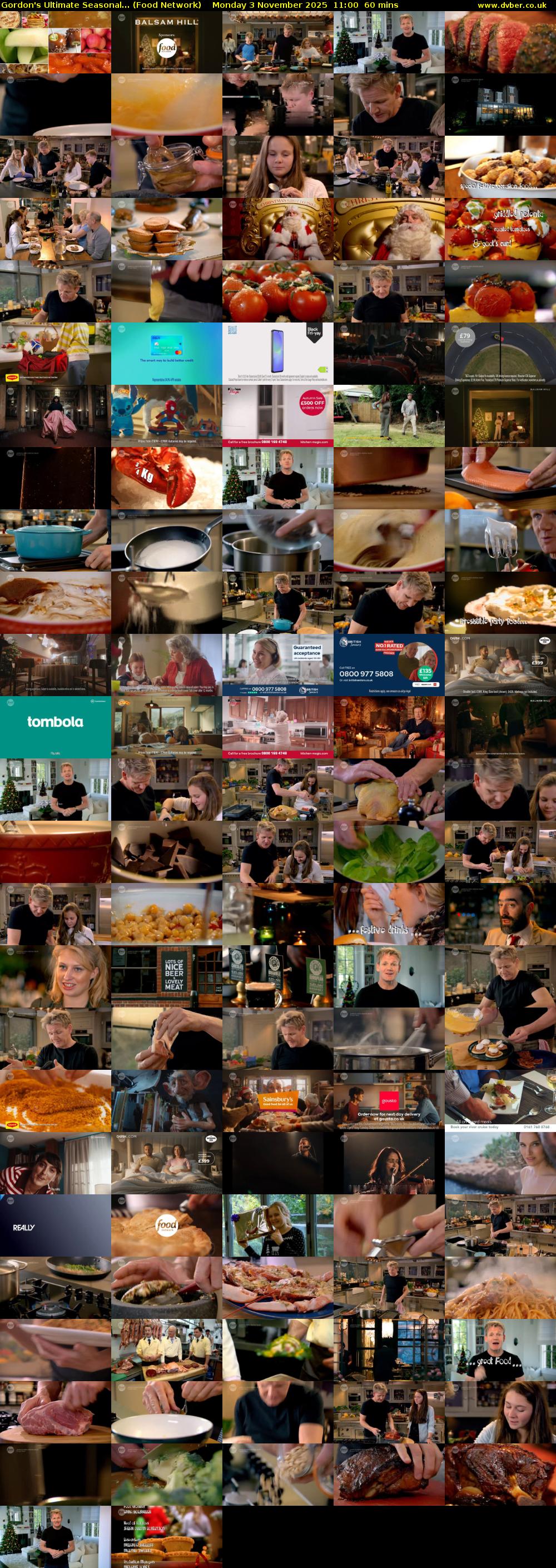 Gordon's Ultimate Seasonal... (Food Network) Monday 3 November 2025 11:00 - 12:00