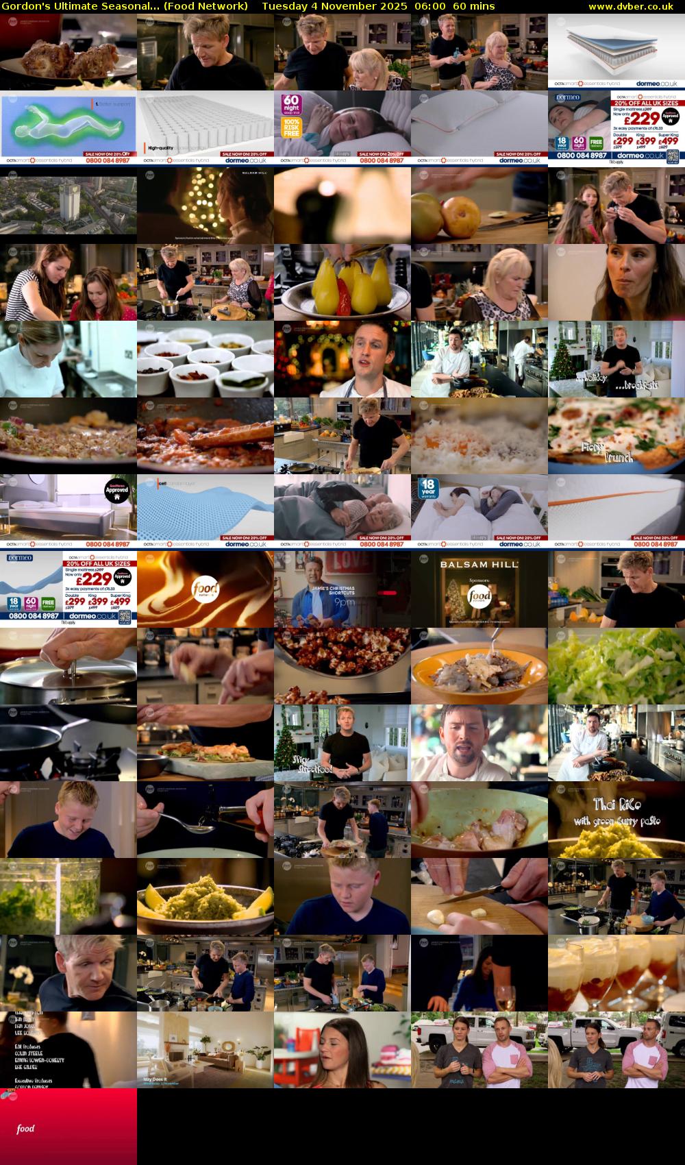 Gordon's Ultimate Seasonal... (Food Network) Tuesday 4 November 2025 06:00 - 07:00