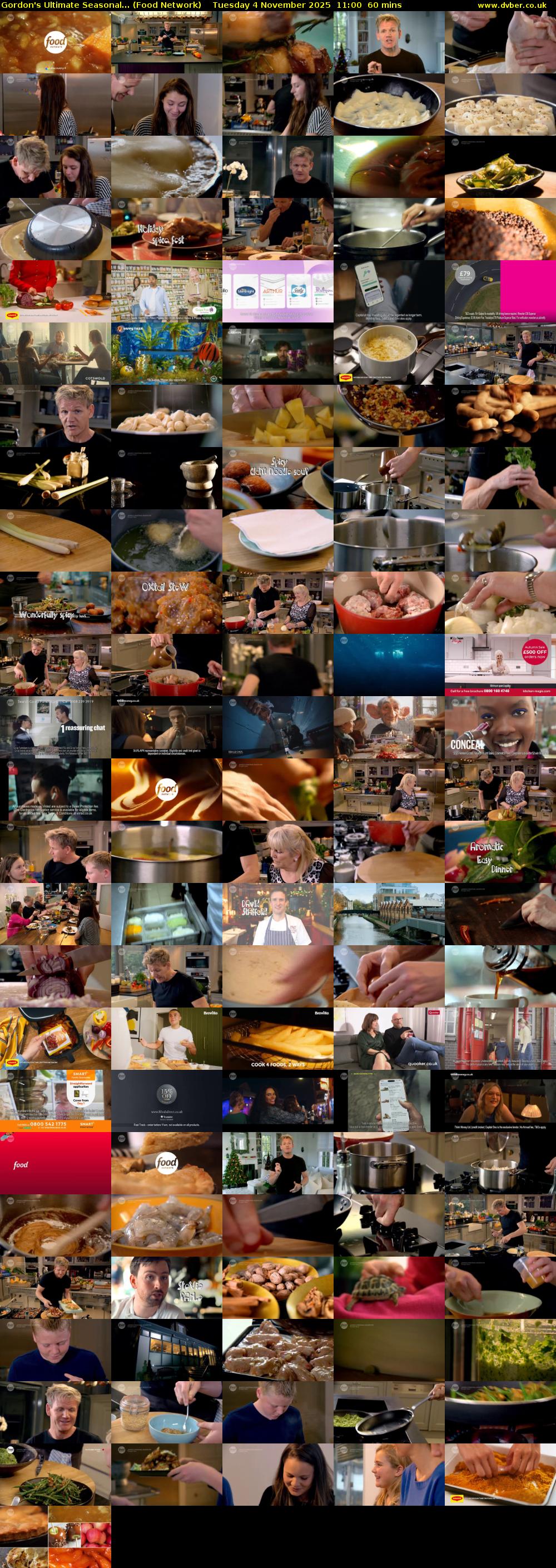 Gordon's Ultimate Seasonal... (Food Network) Tuesday 4 November 2025 11:00 - 12:00