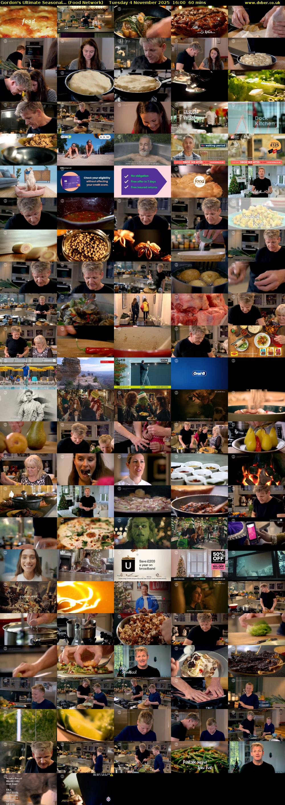 Gordon's Ultimate Seasonal... (Food Network) Tuesday 4 November 2025 16:00 - 17:00