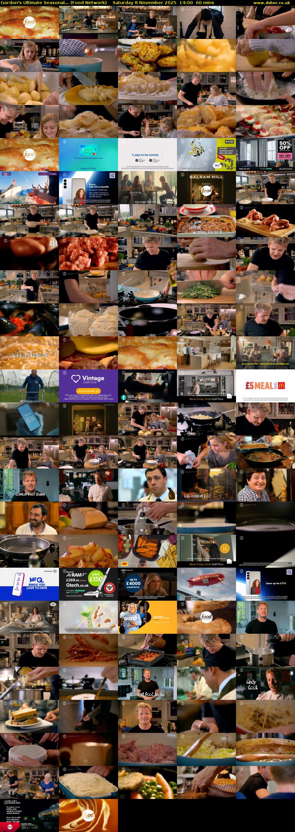 Gordon's Ultimate Seasonal... (Food Network) Saturday 8 November 2025 14:00 - 15:00