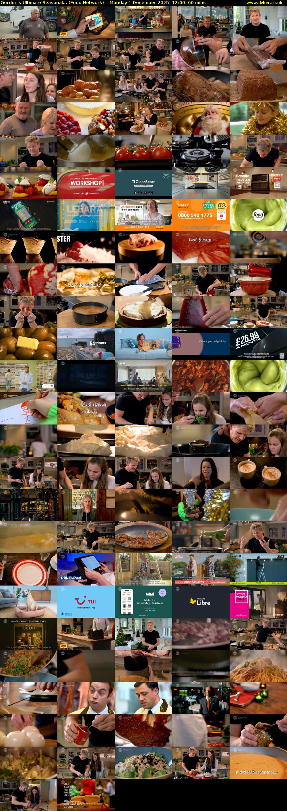 Gordon's Ultimate Seasonal... (Food Network) Monday 1 December 2025 12:00 - 13:00