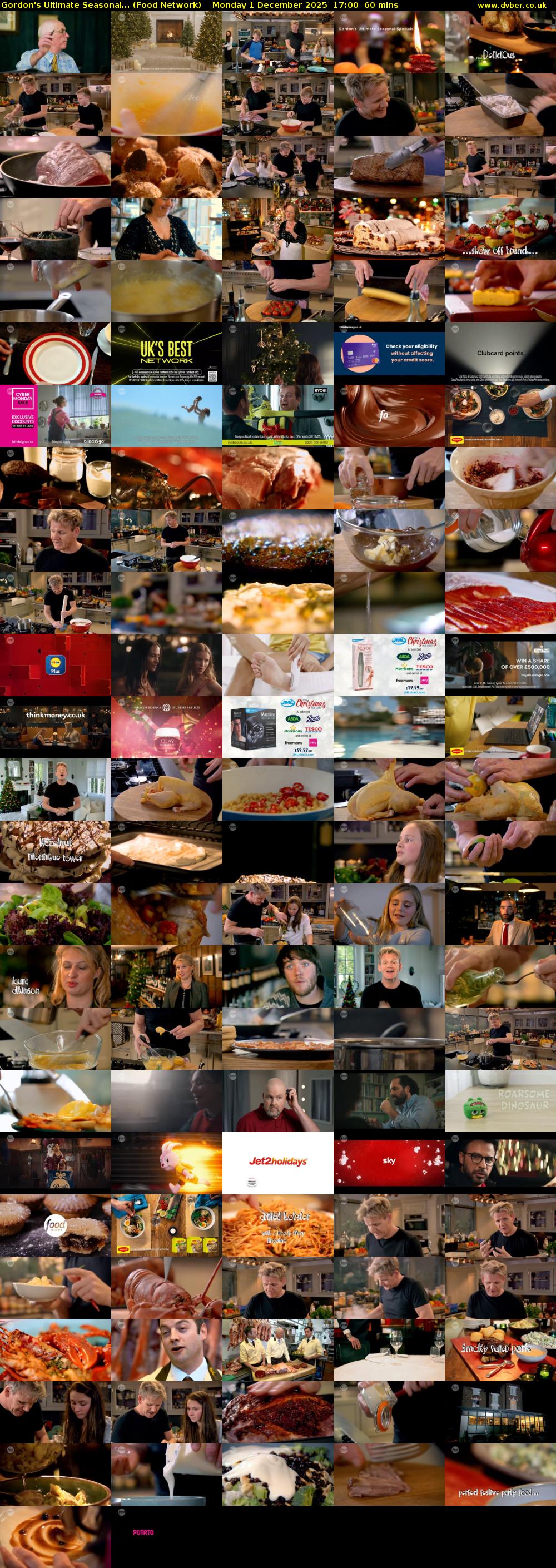 Gordon's Ultimate Seasonal... (Food Network) Monday 1 December 2025 17:00 - 18:00