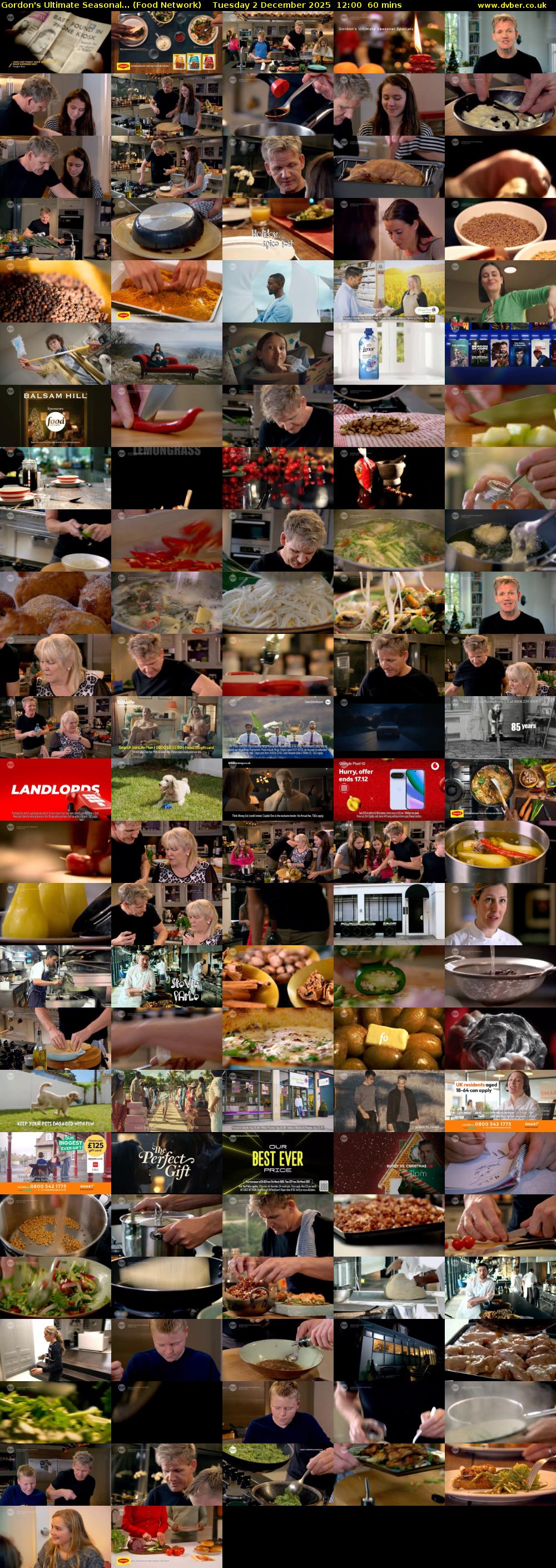 Gordon's Ultimate Seasonal... (Food Network) Tuesday 2 December 2025 12:00 - 13:00