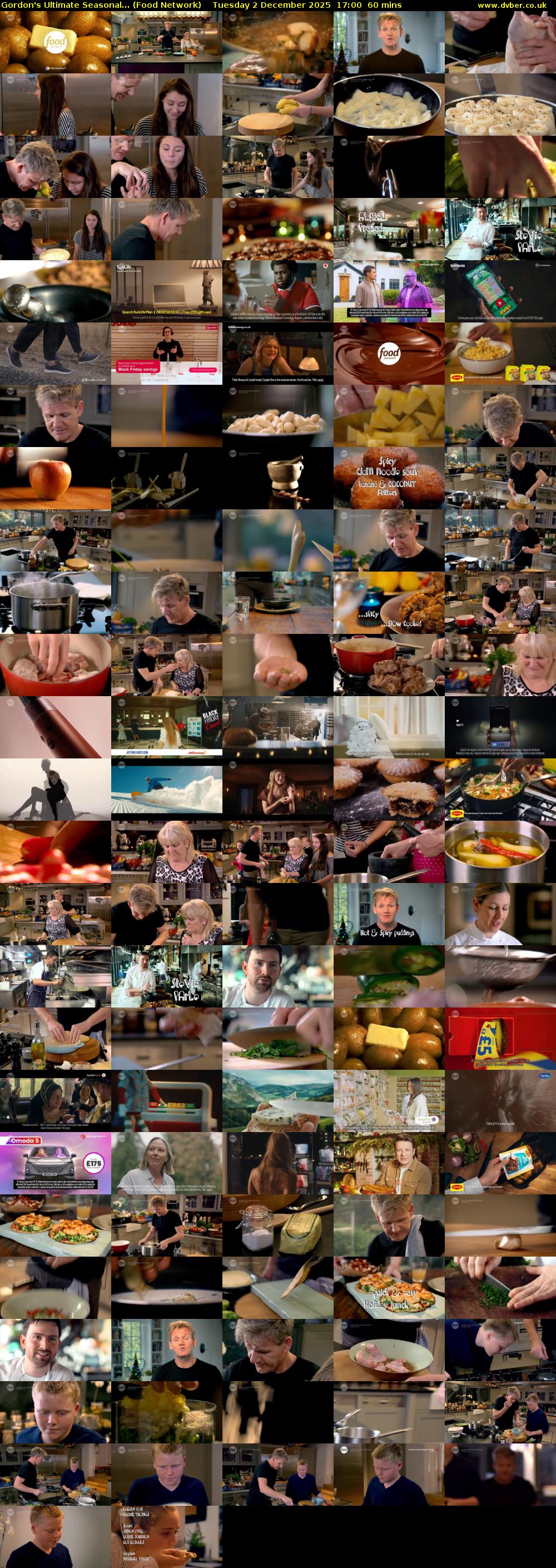 Gordon's Ultimate Seasonal... (Food Network) Tuesday 2 December 2025 17:00 - 18:00