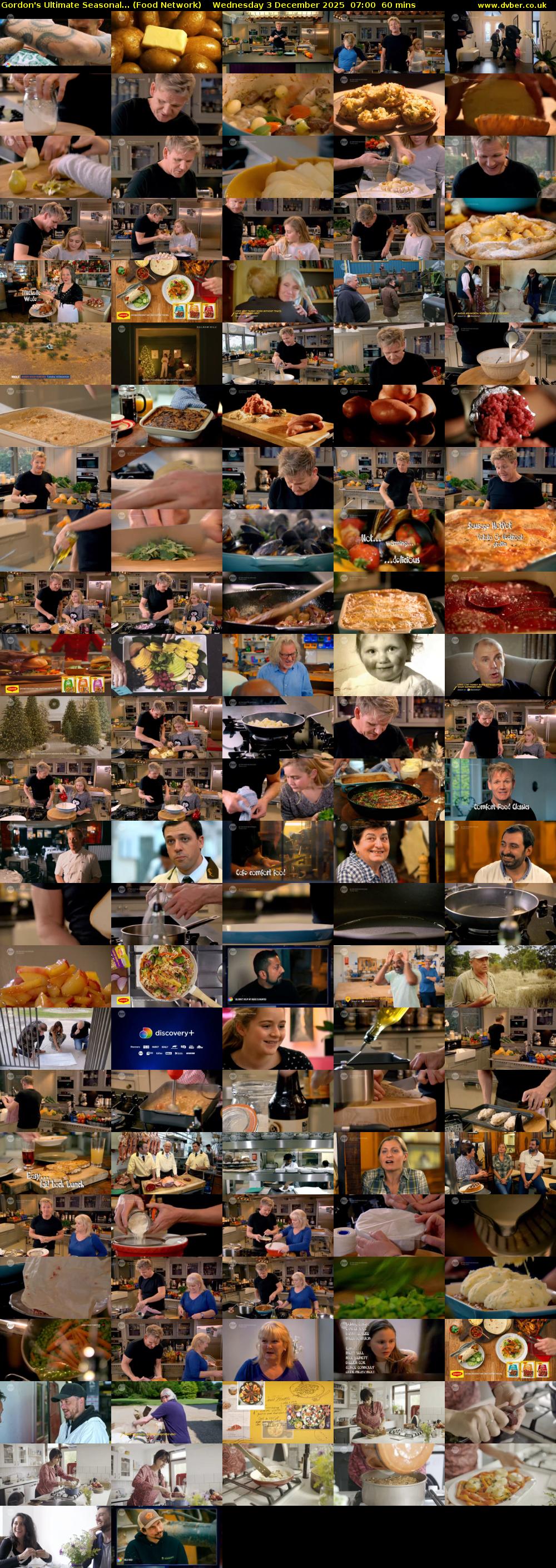 Gordon's Ultimate Seasonal... (Food Network) Wednesday 3 December 2025 07:00 - 08:00