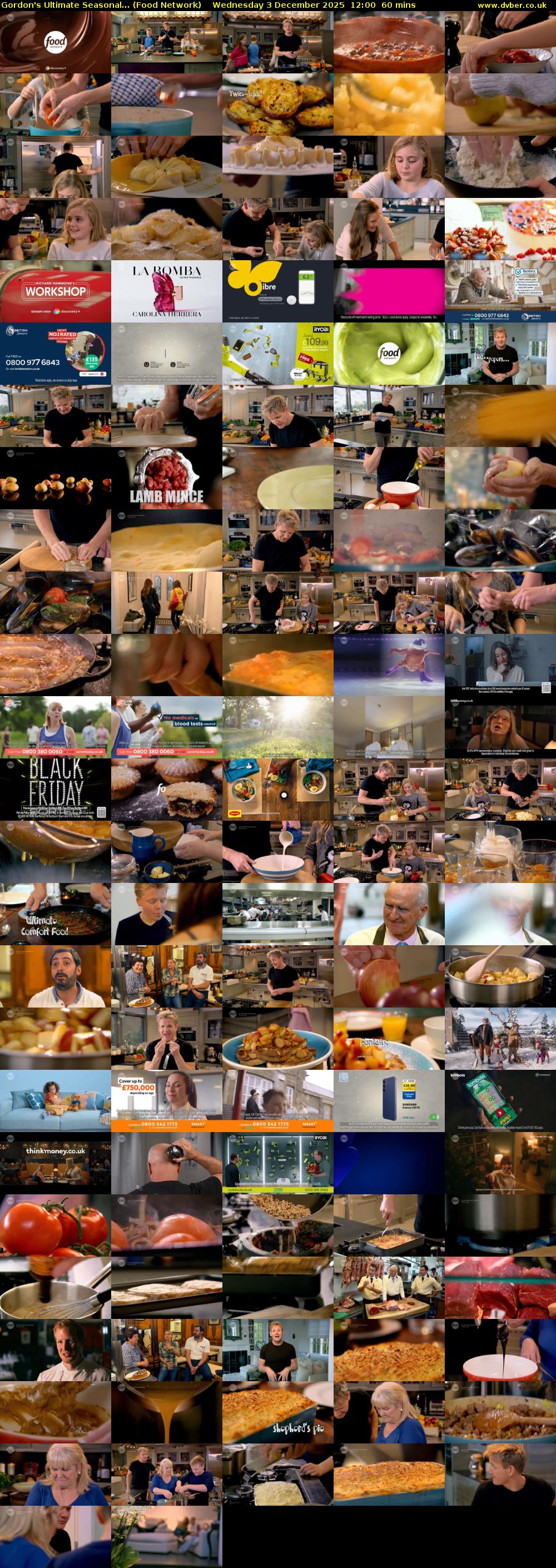 Gordon's Ultimate Seasonal... (Food Network) Wednesday 3 December 2025 12:00 - 13:00
