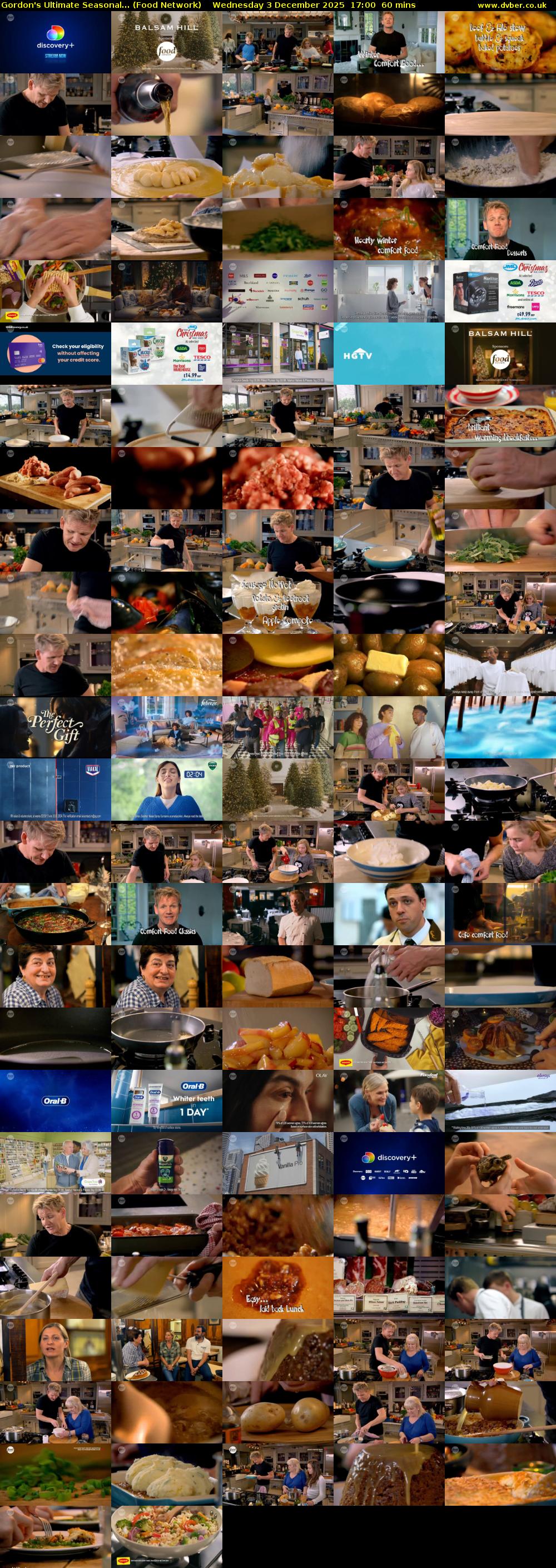 Gordon's Ultimate Seasonal... (Food Network) Wednesday 3 December 2025 17:00 - 18:00