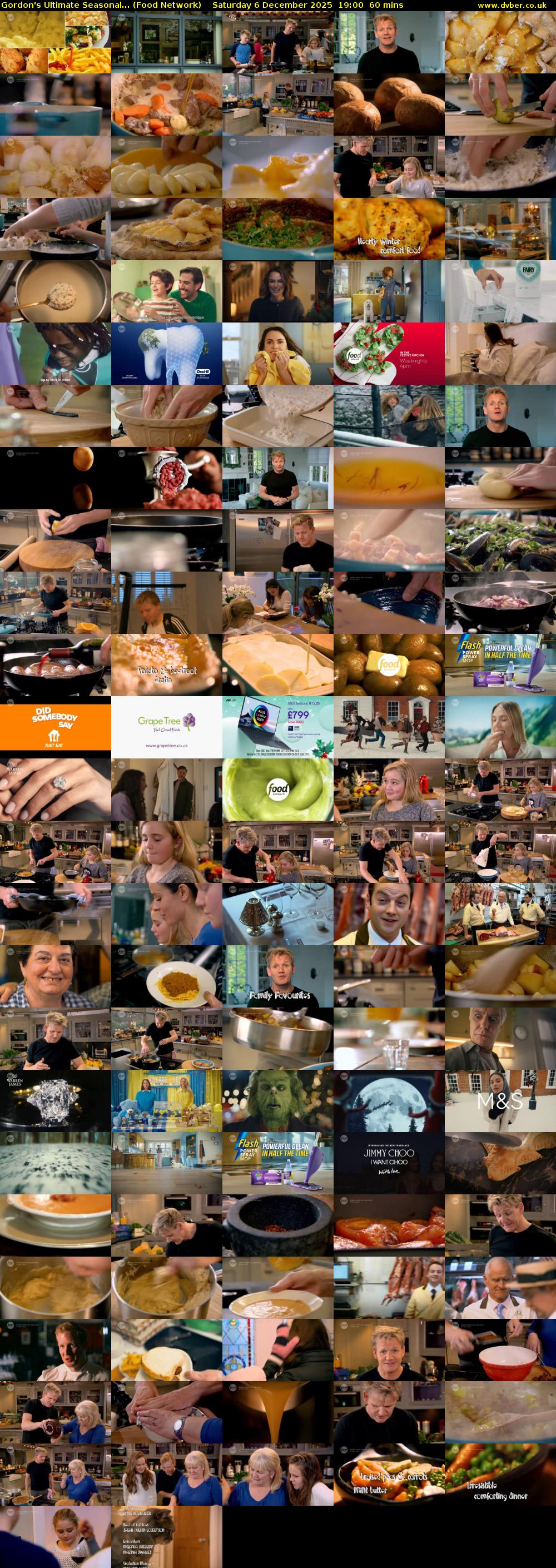 Gordon's Ultimate Seasonal... (Food Network) Saturday 6 December 2025 19:00 - 20:00