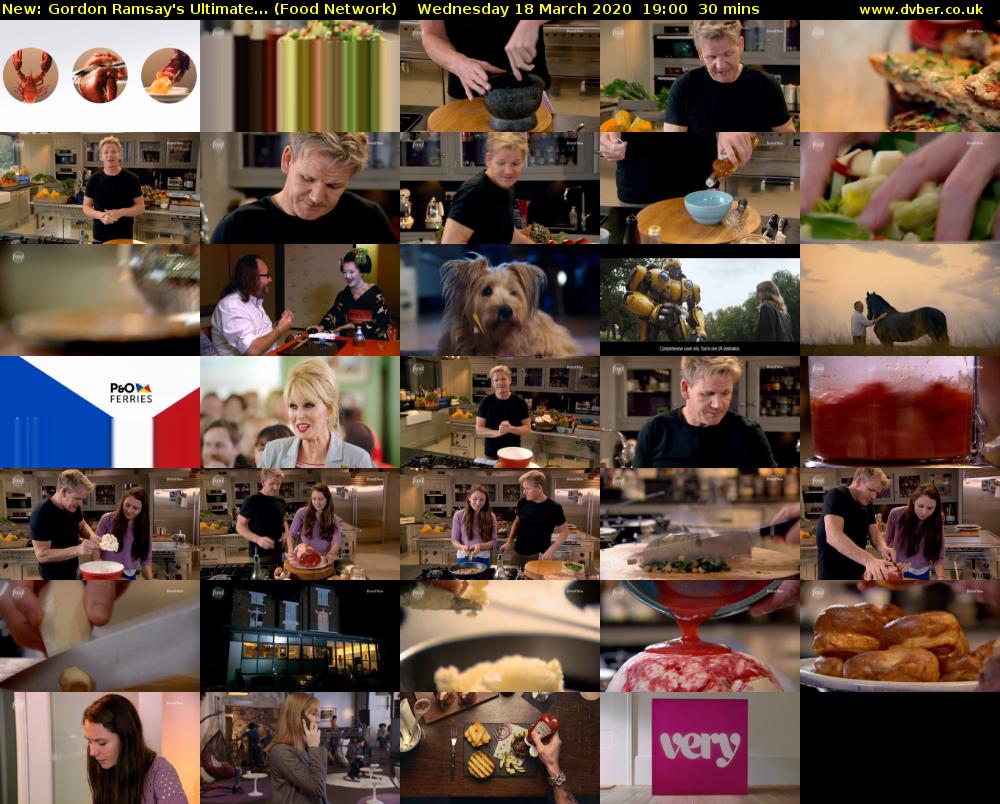 Gordon Ramsay's Ultimate... (Food Network) Wednesday 18 March 2020 19:00 - 19:30