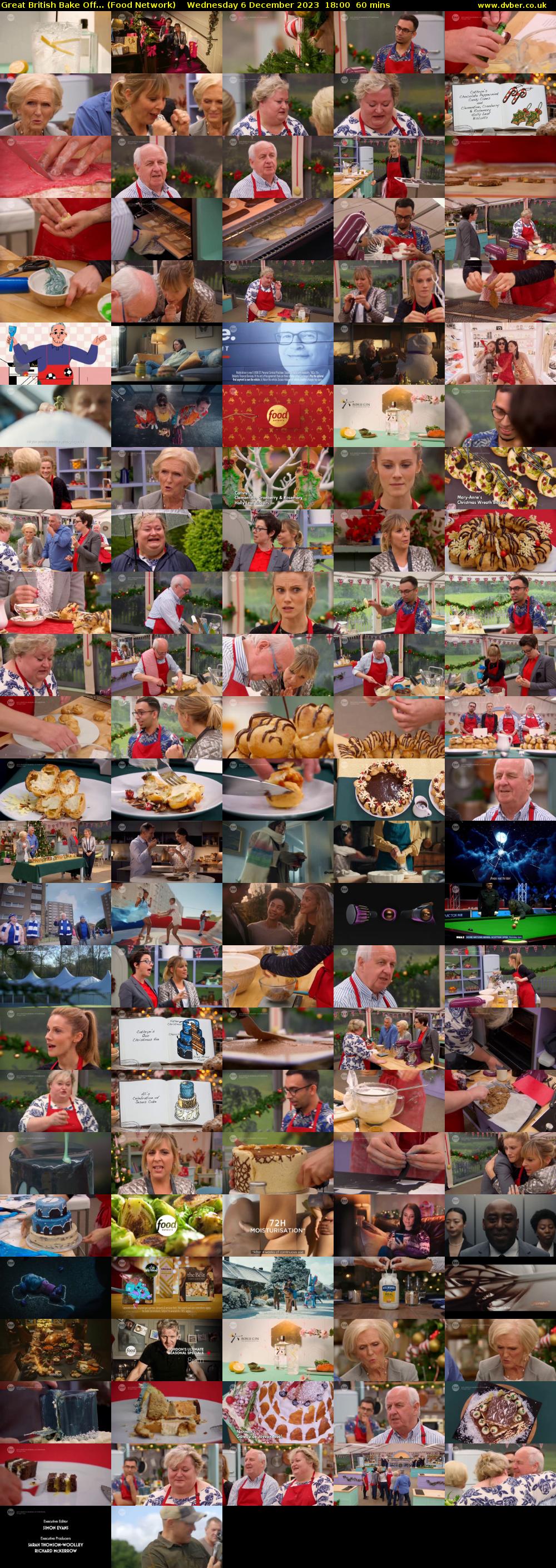 Great British Bake Off... (Food Network) Wednesday 6 December 2023 18:00 - 19:00