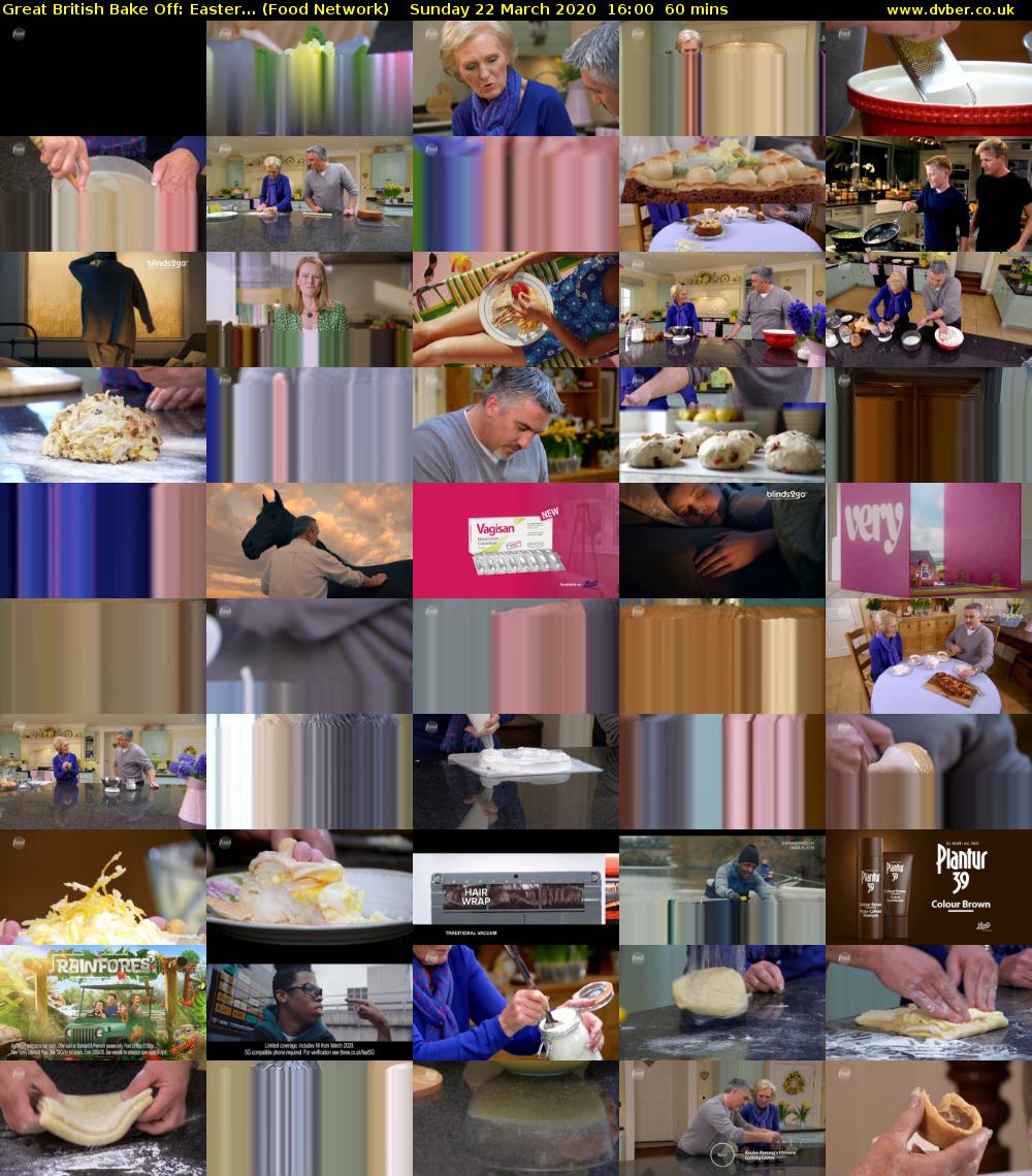 Great British Bake Off: Easter... (Food Network) Sunday 22 March 2020 16:00 - 17:00