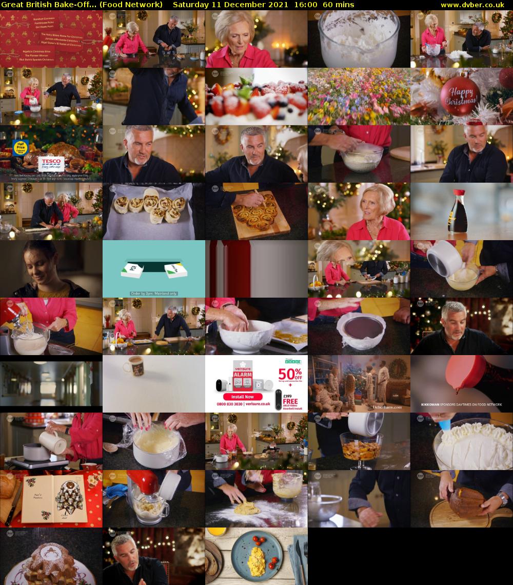 Great British Bake-Off... (Food Network) Saturday 11 December 2021 16:00 - 17:00