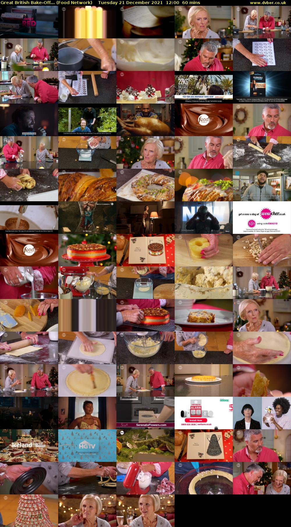 Great British Bake-Off... (Food Network) Tuesday 21 December 2021 12:00 - 13:00