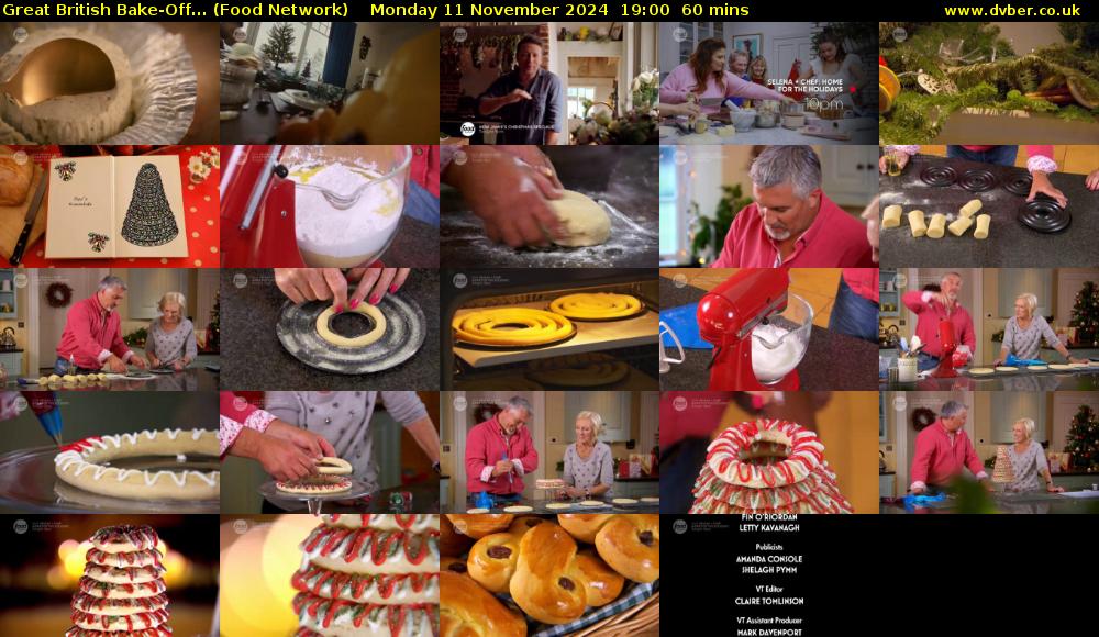 Great British Bake-Off... (Food Network) Monday 11 November 2024 19:00 - 20:00