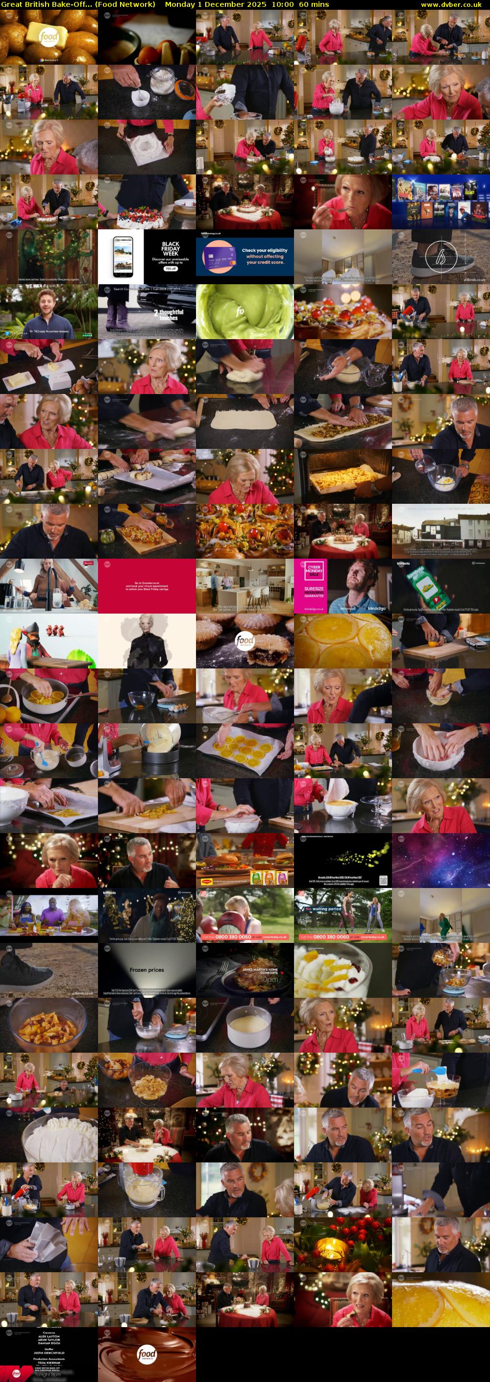 Great British Bake-Off... (Food Network) Monday 1 December 2025 10:00 - 11:00