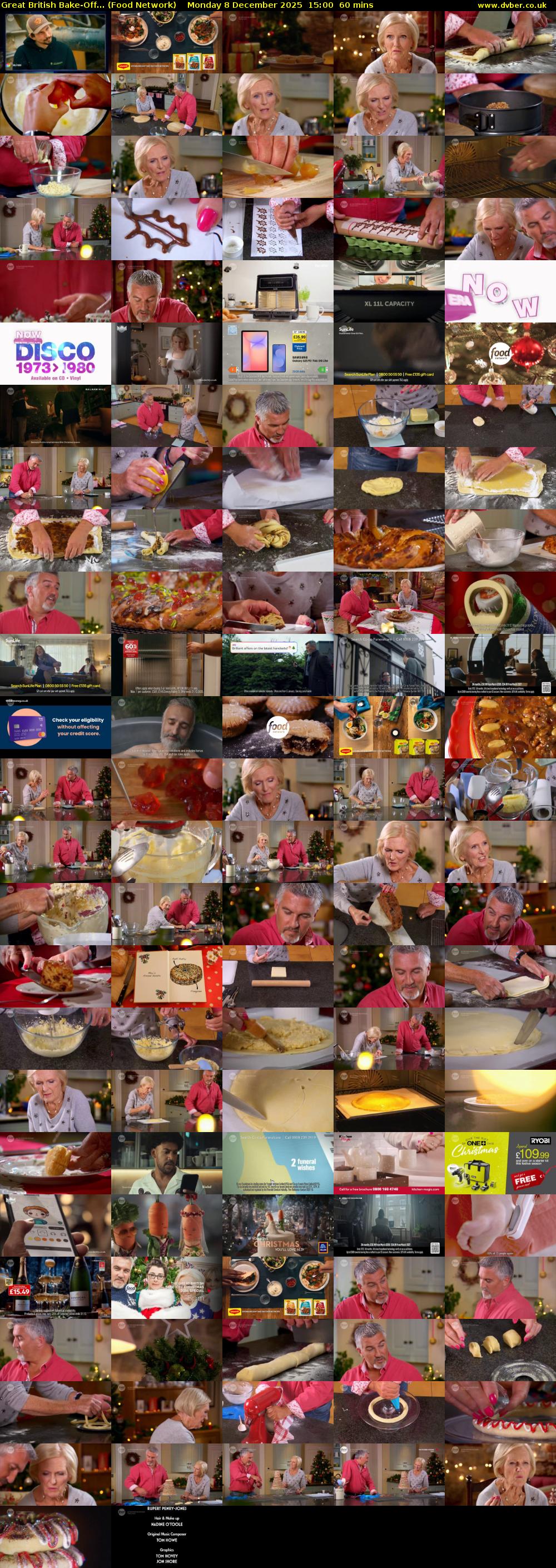 Great British Bake-Off... (Food Network) Monday 8 December 2025 15:00 - 16:00