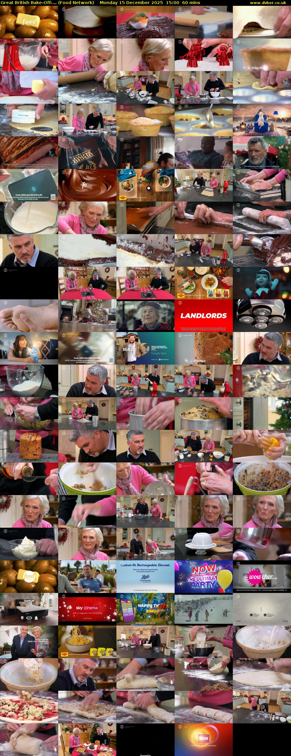 Great British Bake-Off:... (Food Network) Monday 15 December 2025 15:00 - 16:00
