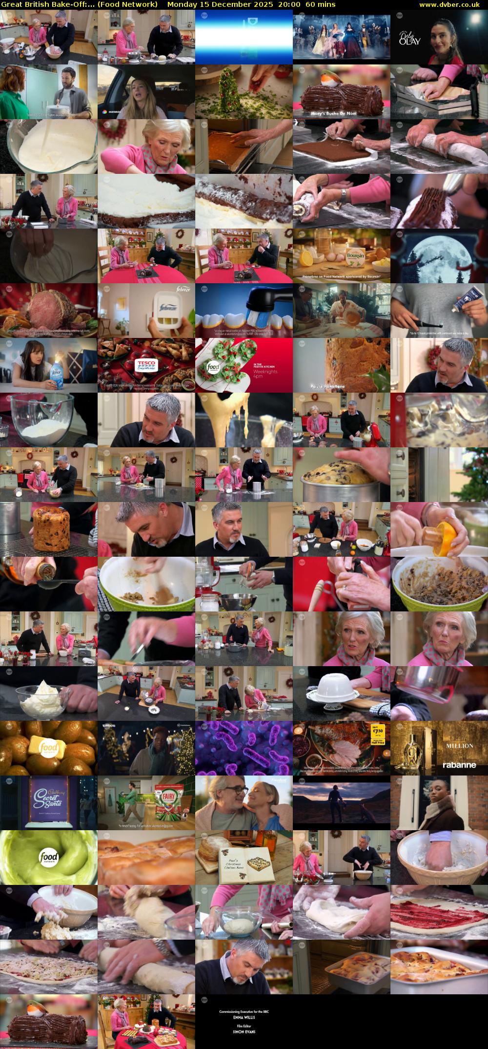 Great British Bake-Off:... (Food Network) Monday 15 December 2025 20:00 - 21:00