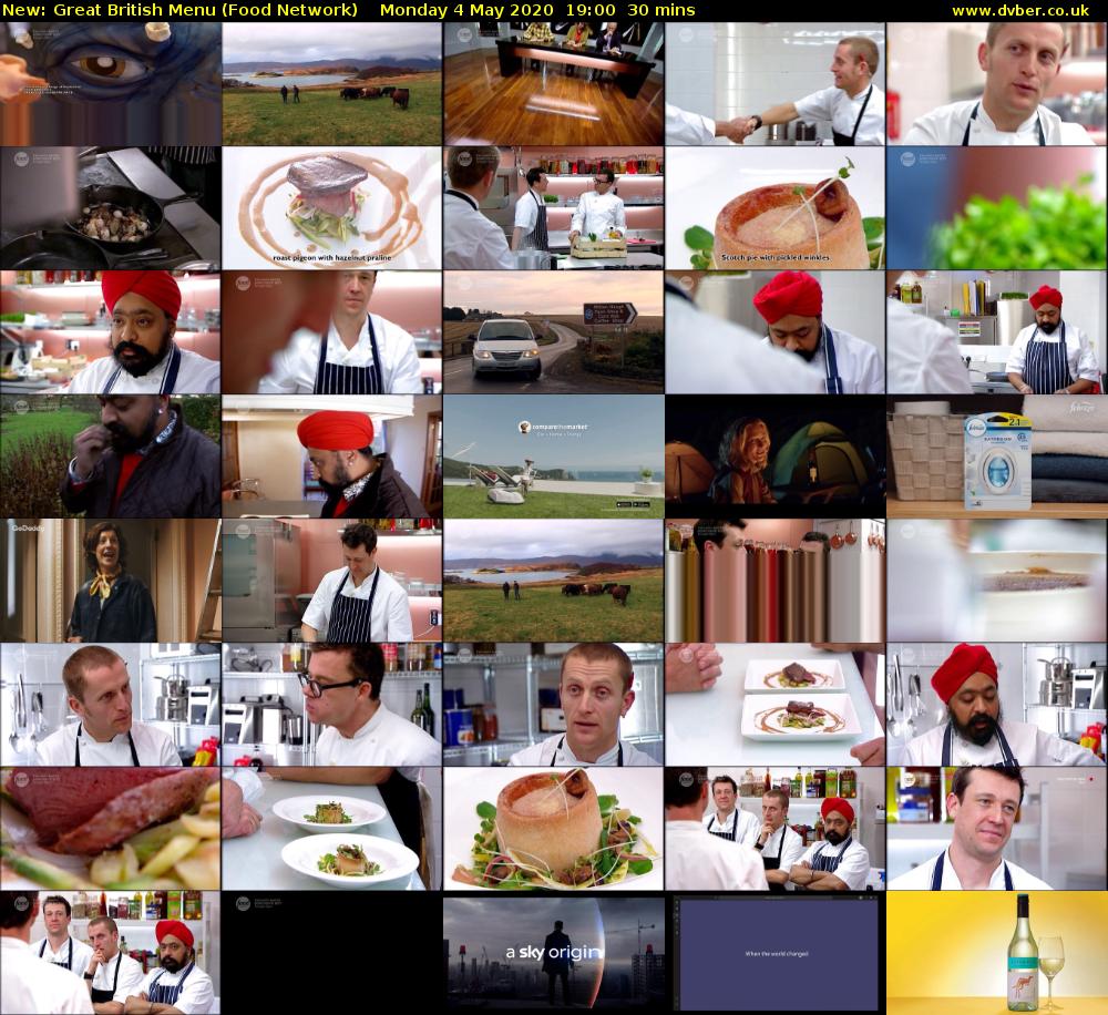 Great British Menu (Food Network) Monday 4 May 2020 19:00 - 19:30