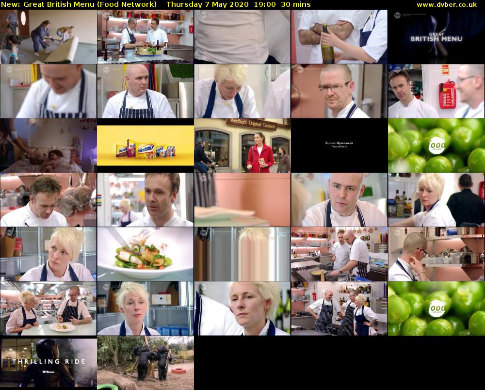 Great British Menu (Food Network) Thursday 7 May 2020 19:00 - 19:30