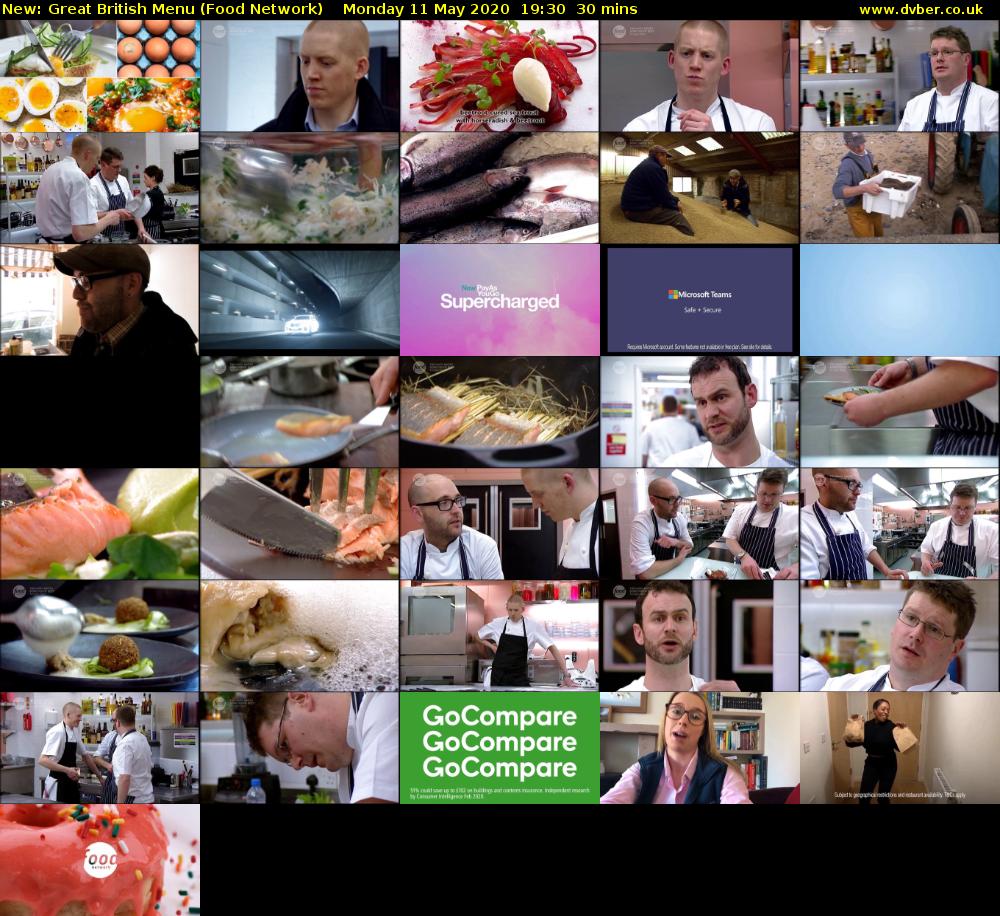 Great British Menu (Food Network) Monday 11 May 2020 19:30 - 20:00