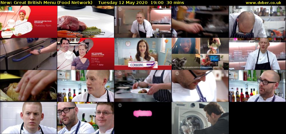 Great British Menu (Food Network) Tuesday 12 May 2020 19:00 - 19:30
