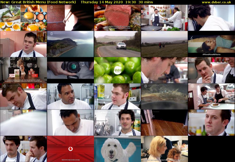 Great British Menu (Food Network) Thursday 14 May 2020 19:30 - 20:00