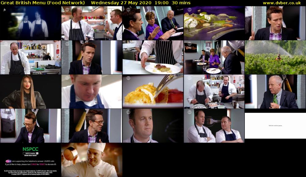 Great British Menu (Food Network) Wednesday 27 May 2020 19:00 - 19:30