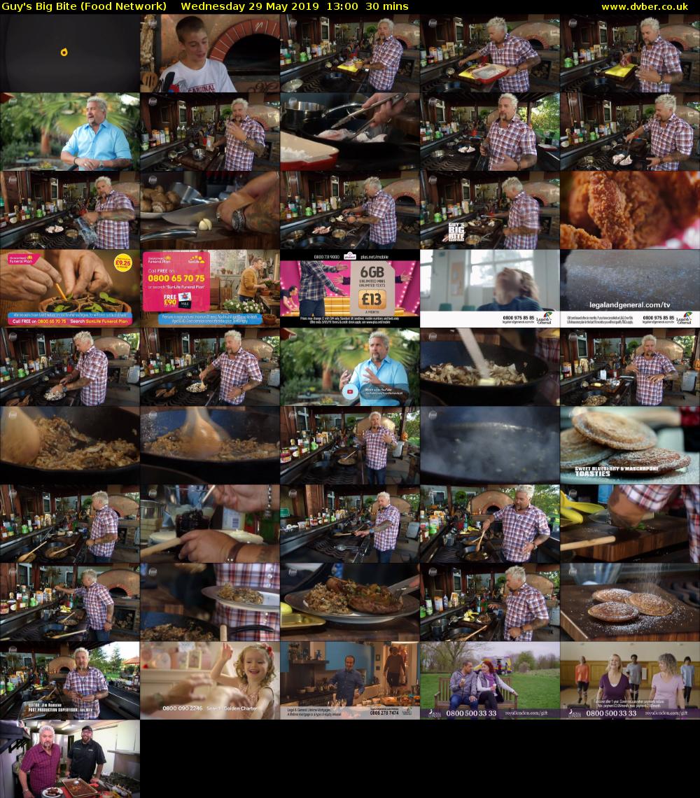 Guy's Big Bite (Food Network) Wednesday 29 May 2019 13:00 - 13:30