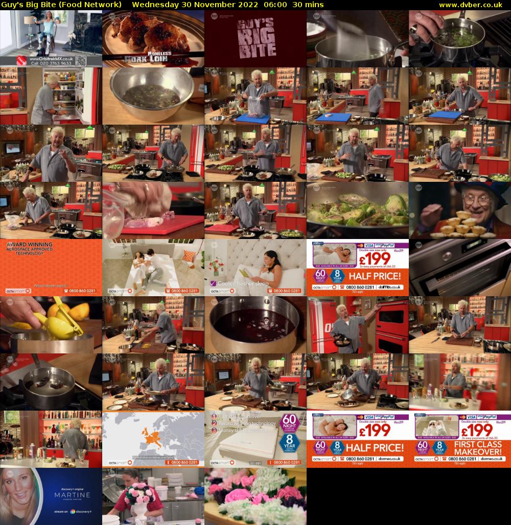 Guy's Big Bite (Food Network) Wednesday 30 November 2022 06:00 - 06:30