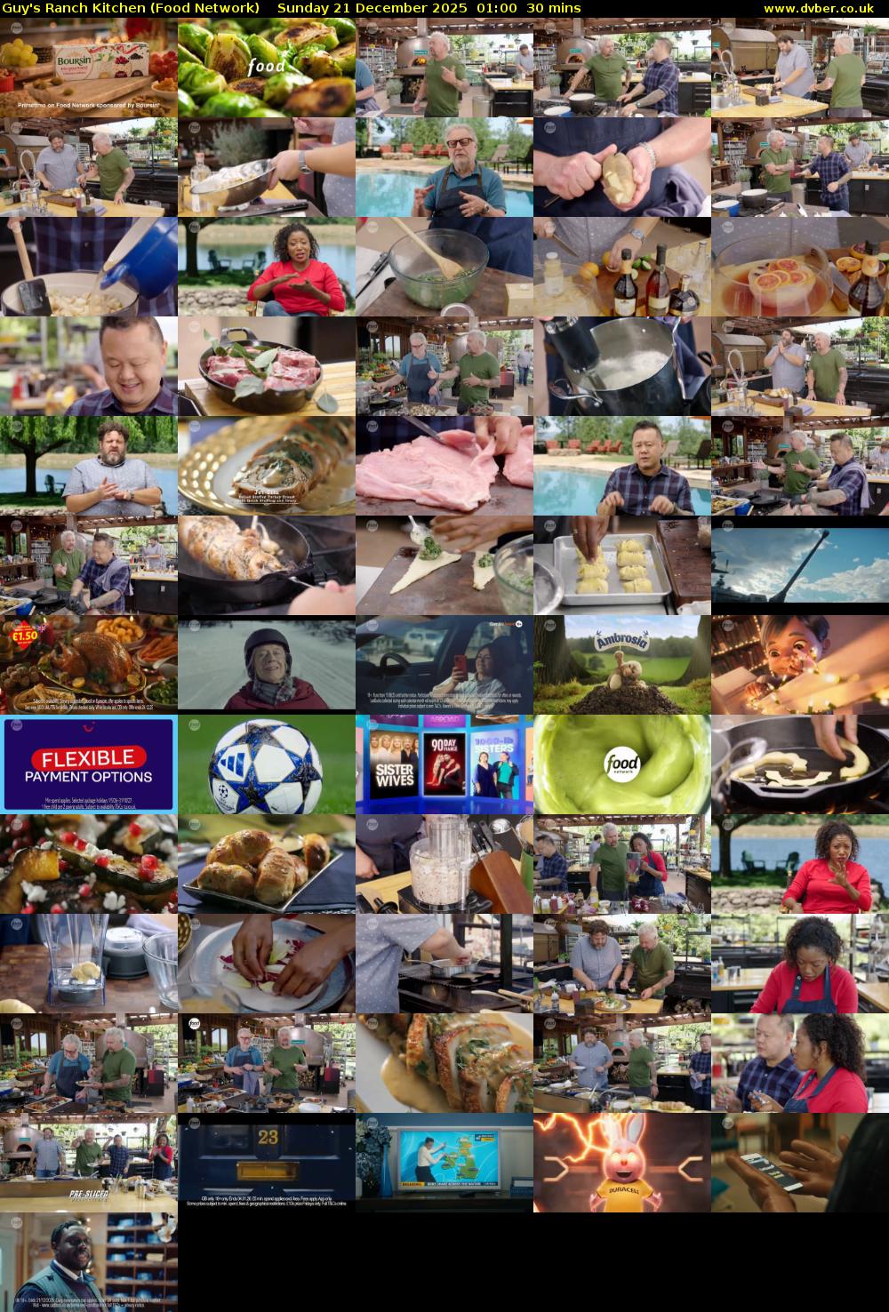 Guy's Ranch Kitchen (Food Network) Sunday 21 December 2025 01:00 - 01:30