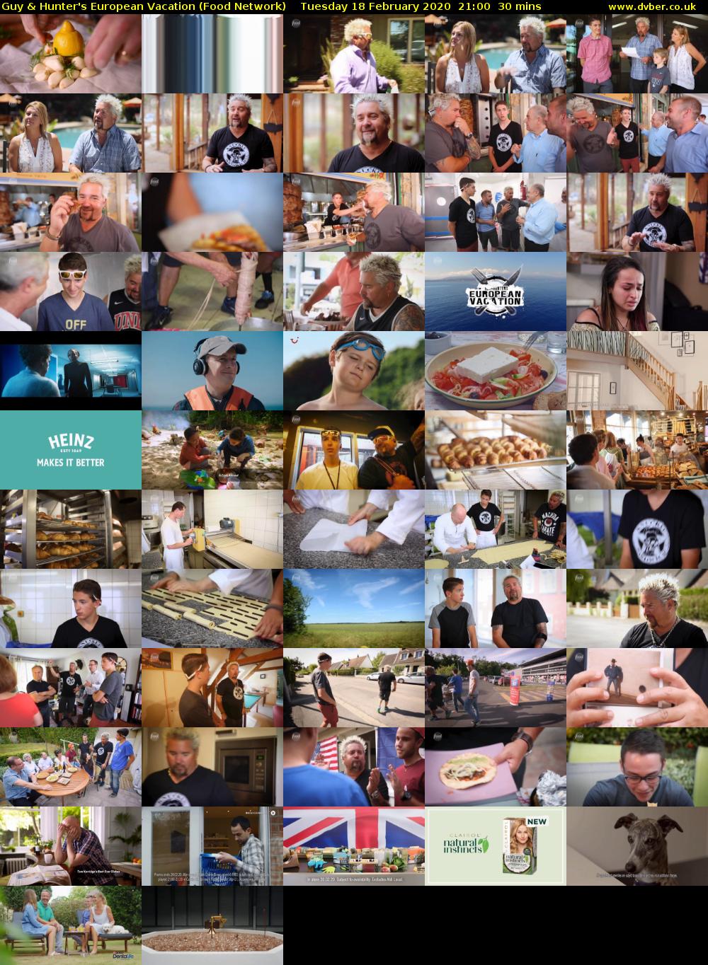 Guy & Hunter's European Vacation (Food Network) Tuesday 18 February 2020 21:00 - 21:30