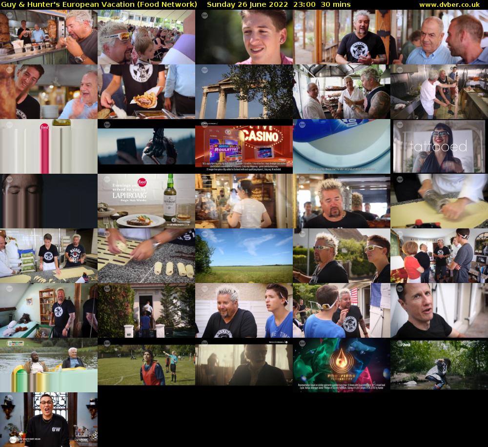 Guy & Hunter's European Vacation (Food Network) Sunday 26 June 2022 23:00 - 23:30