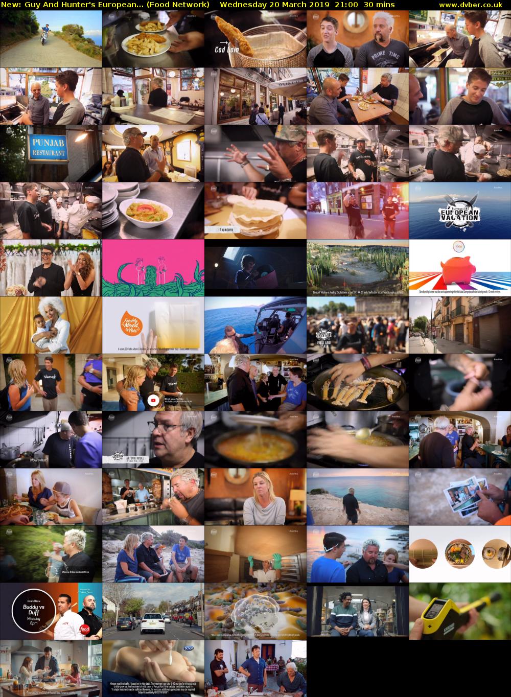 Guy And Hunter's European... (Food Network) Wednesday 20 March 2019 21:00 - 21:30