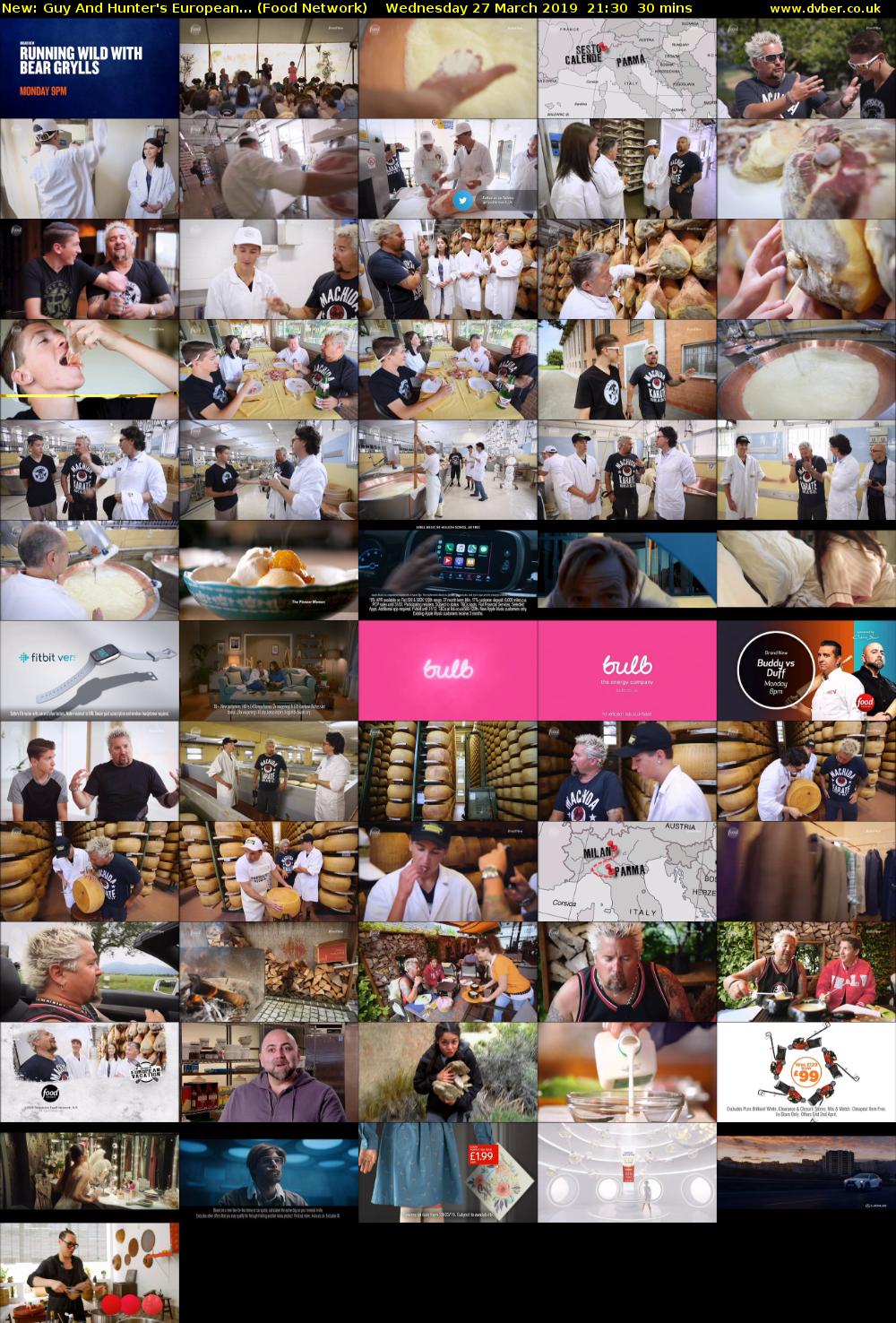 Guy And Hunter's European... (Food Network) Wednesday 27 March 2019 21:30 - 22:00