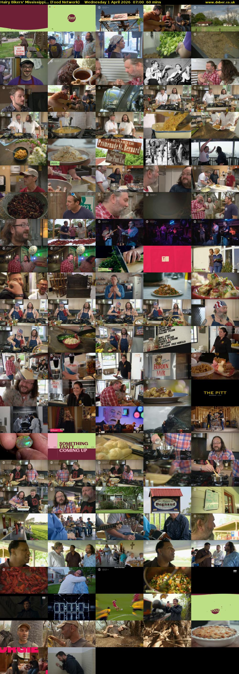Hairy Bikers' Mississippi... (Food Network) Wednesday 1 April 2026 07:00 - 08:00