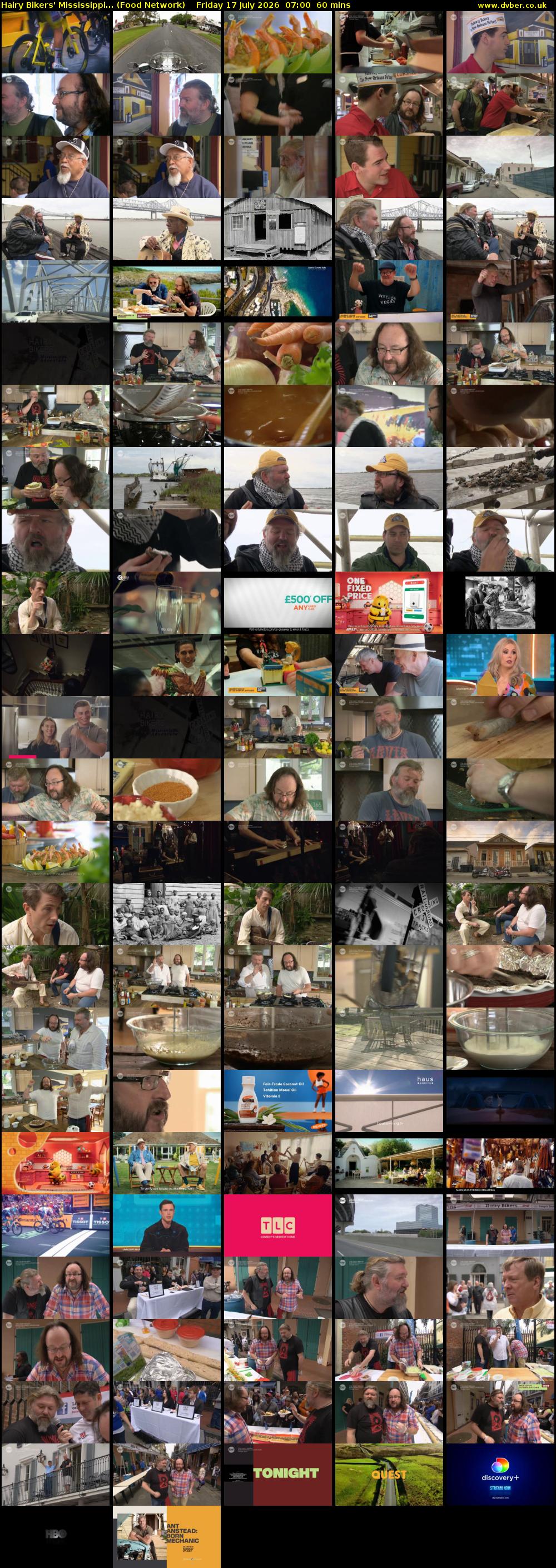Hairy Bikers' Mississippi... (Food Network) Friday 17 July 2026 07:00 - 08:00
