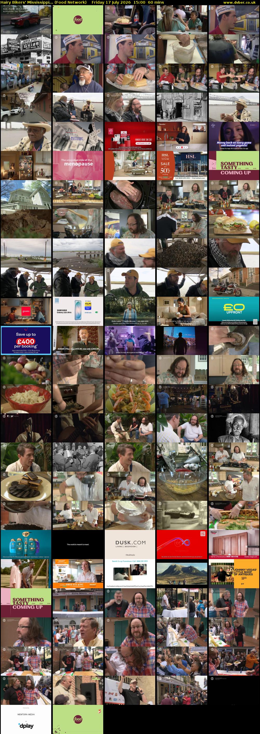 Hairy Bikers' Mississippi... (Food Network) Friday 17 July 2026 15:00 - 16:00