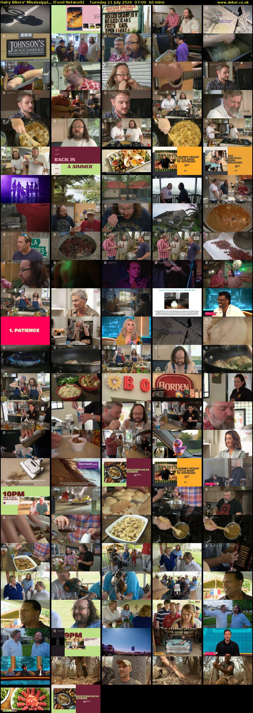 Hairy Bikers' Mississippi... (Food Network) Tuesday 21 July 2026 07:00 - 08:00
